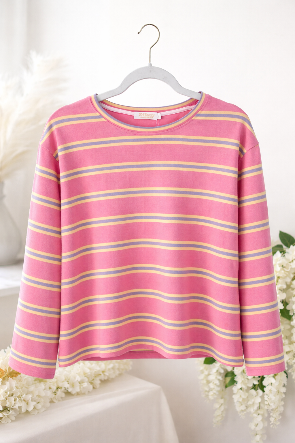 Langarmshirt HAPPY STRIPES rosa/flieder
