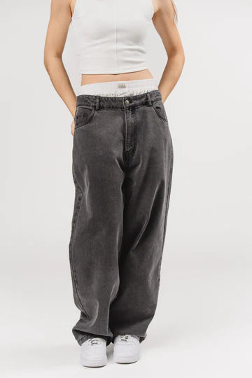 KARO KAUER DENIM BOXER PANTS GREY