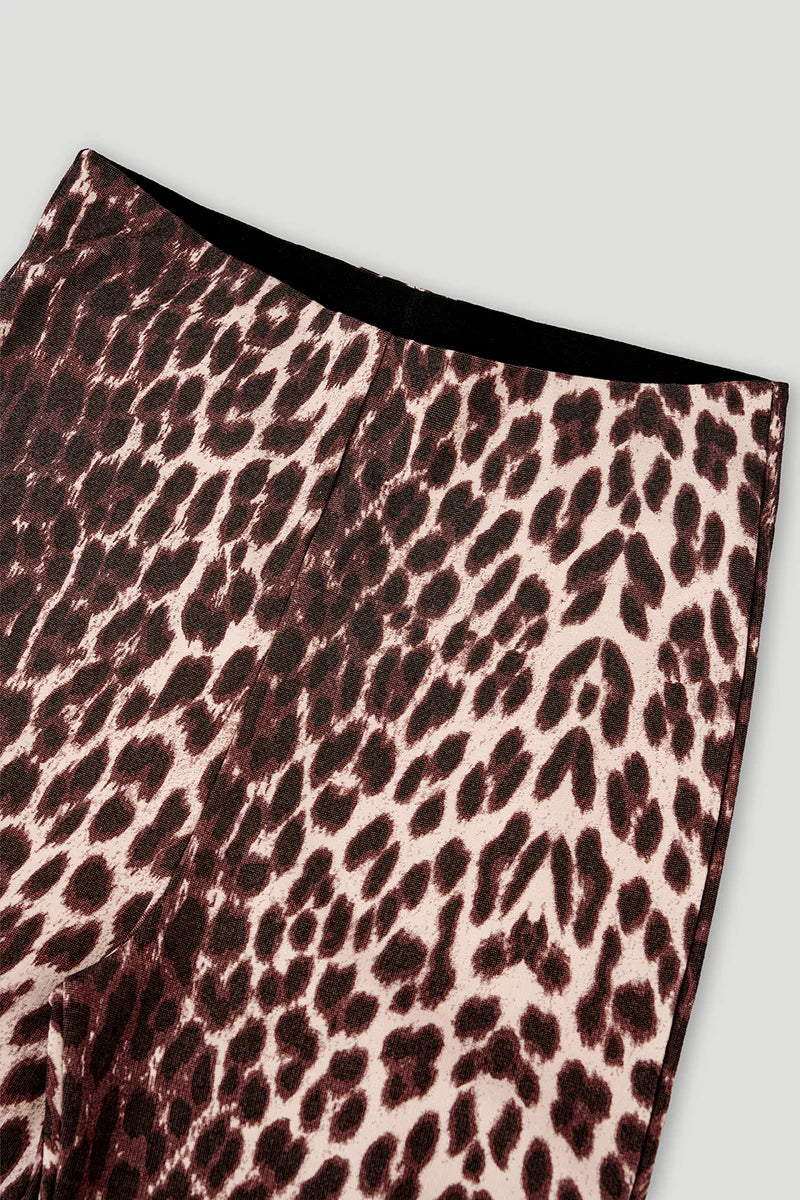 OH APRIL Tia Bootcut Leggings Leo Cherrywood