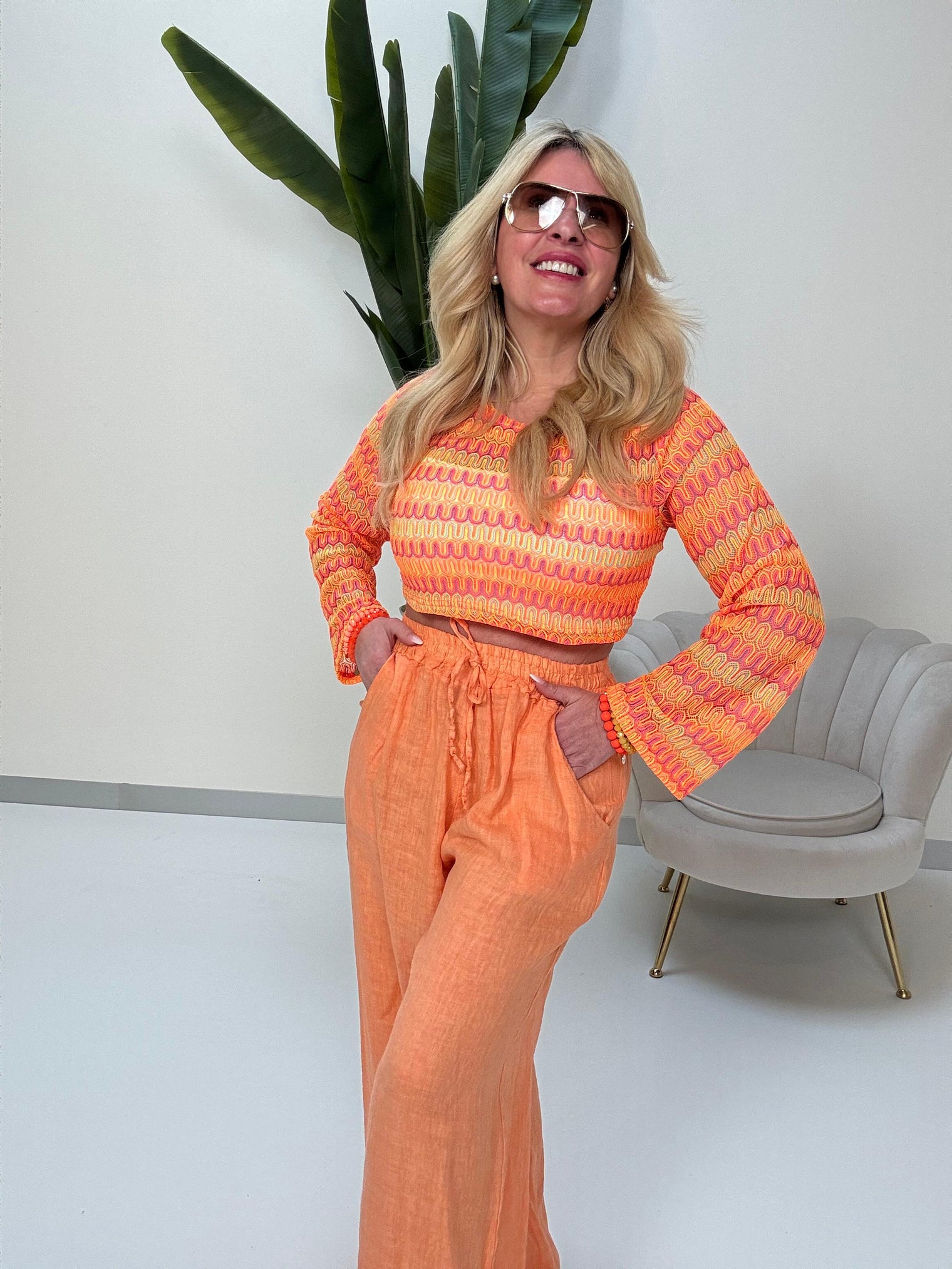 Leinenhose orange PURE COMFORT