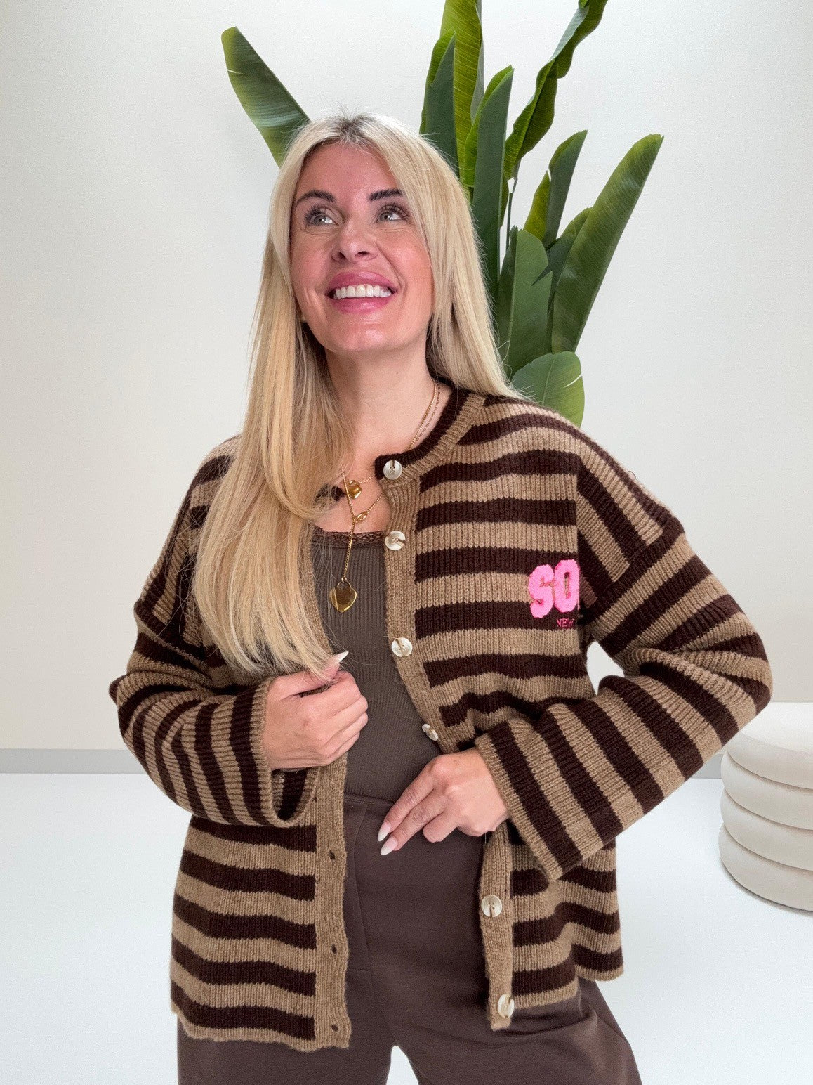 Strickjacke SOHO hellbraun/braun