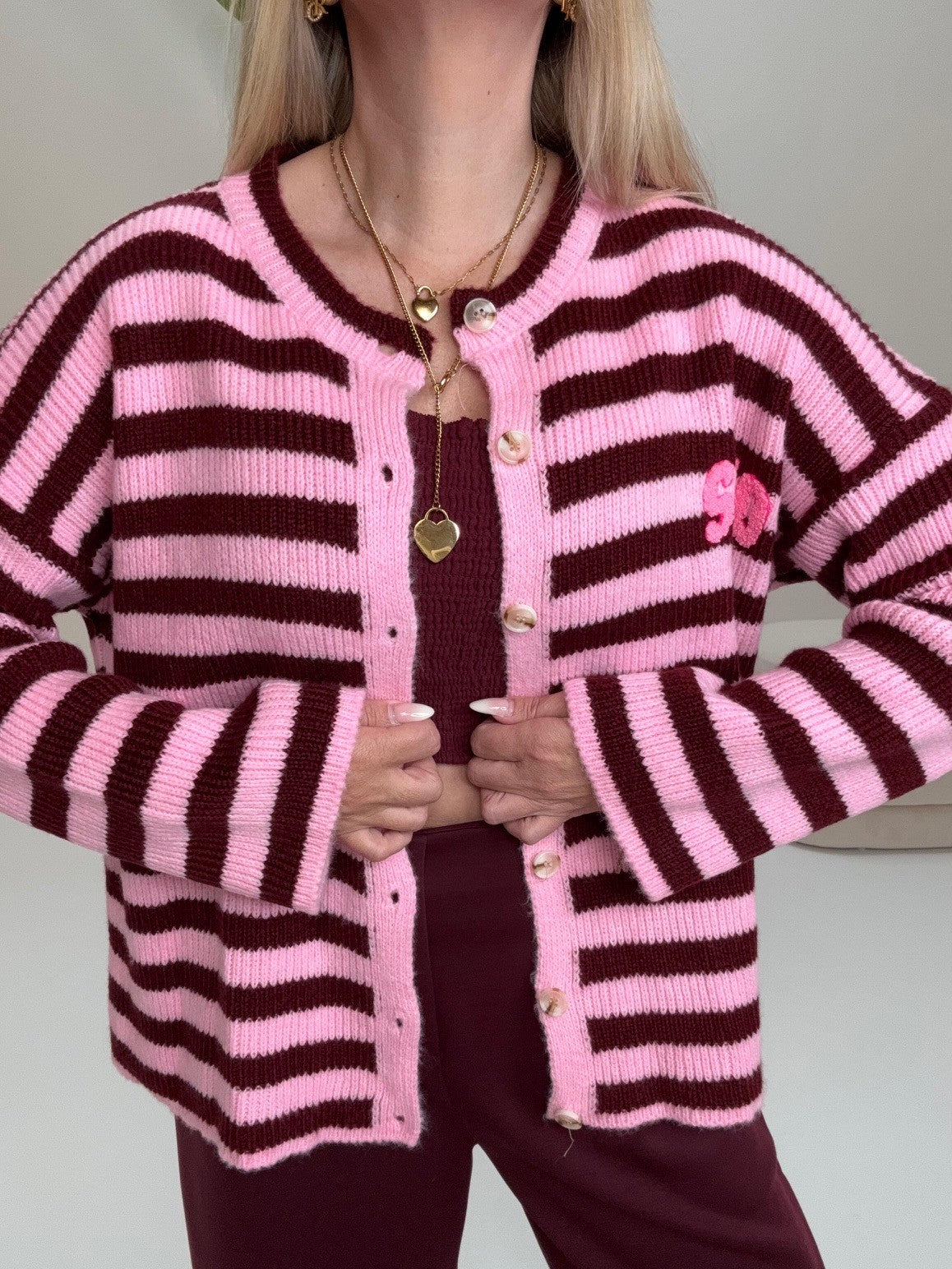 Strickjacke SOHO burgundy/rosa