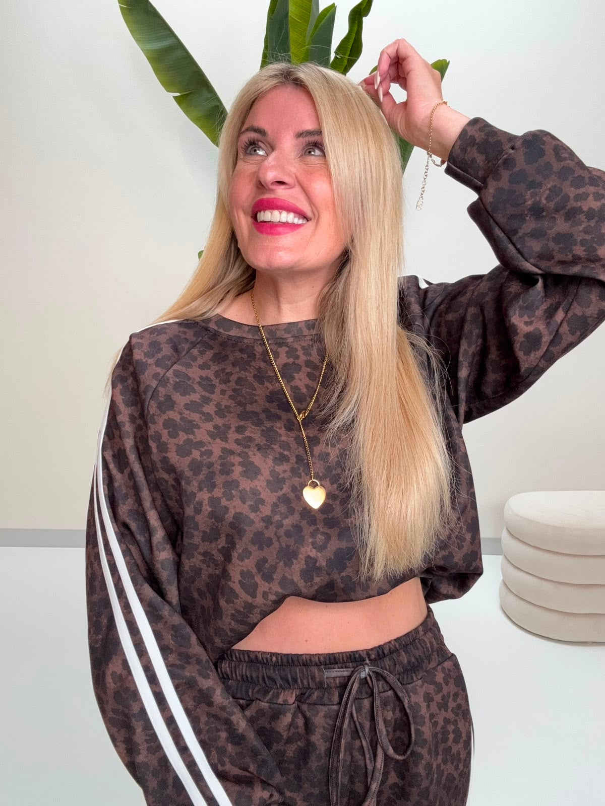 Butterstoff Sweater LEO LOUNGE braun/schwarz