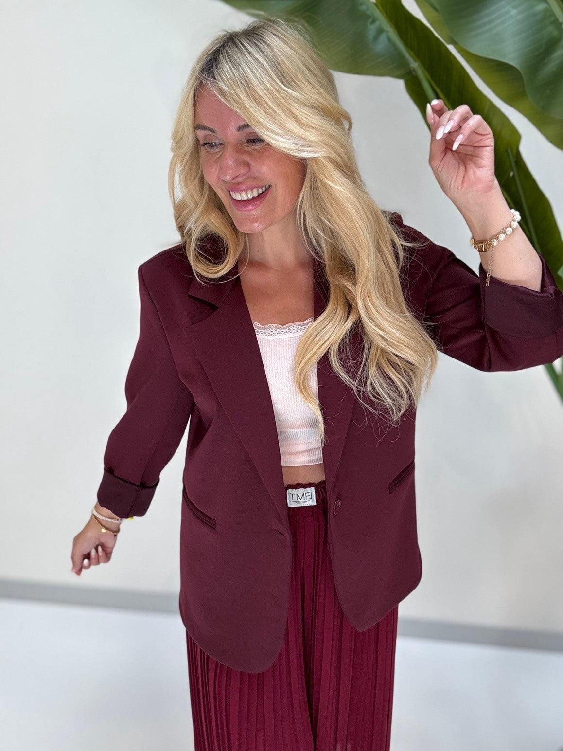 Stretch Butterstoff Blazer LOOK TO THE SKY burgundy