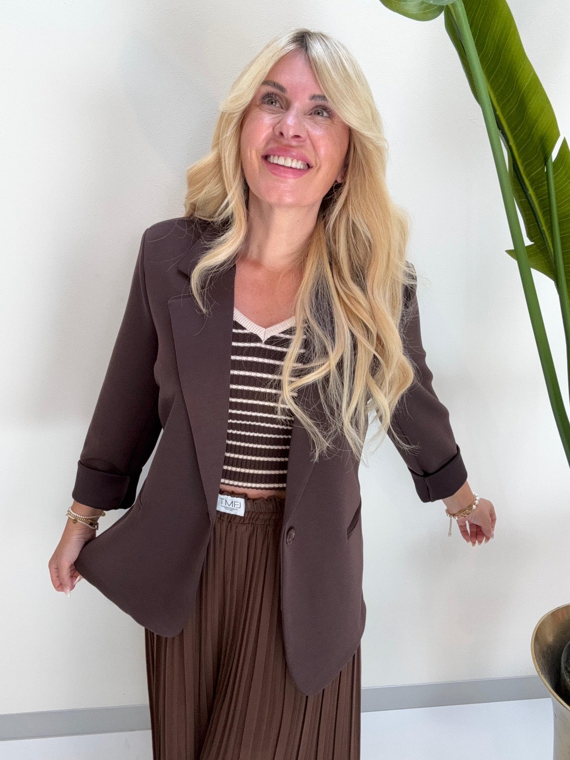 Stretch Butterstoff Blazer LOOK TO THE SKY braun