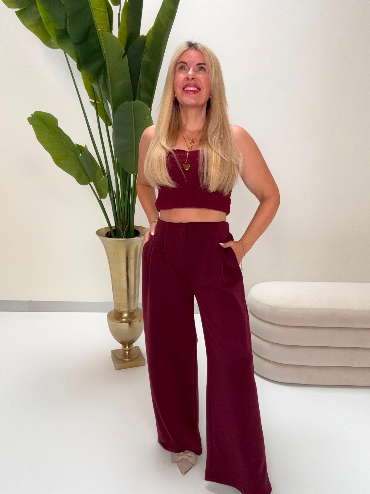 Butterstoff Hose burgundy
