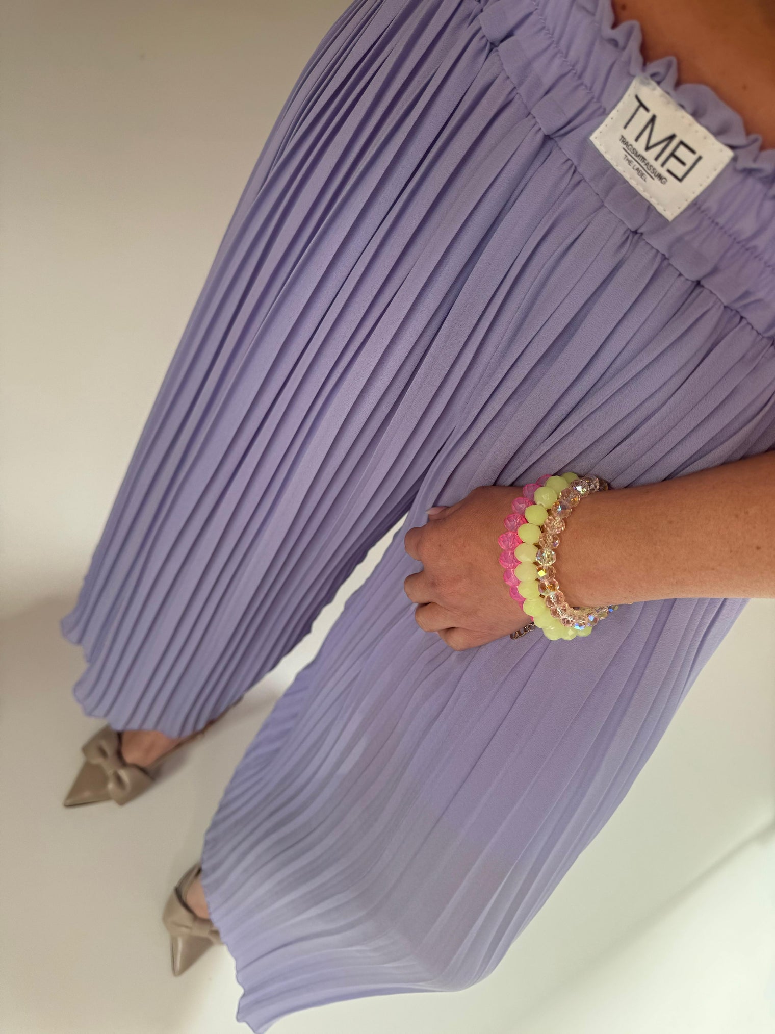 Signature Plisseehose flieder mit Patch