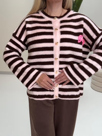 Strickjacke SOHO rosa/braun