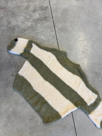 Strickpullover mit Patch khaki/creme