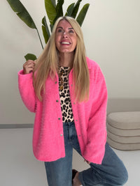 Hemd Jacke FLUFFY PINK mit Druckknöpfen