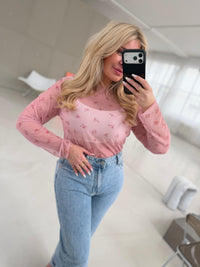 Mesh Langarmshirt LITTLE FLOWERS