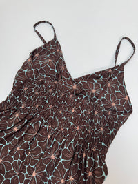 Luftiges Sommer Kleid FLORAL FEMININE mit dünnen Trägern mint/coffee
