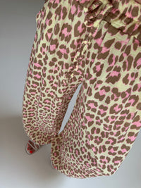 Musselin Ballon Hose creme LEO POWER beige/rosa