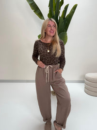 Stretchy Cashmere Langarmshirt taupe LEO POWER toffee/chocolate