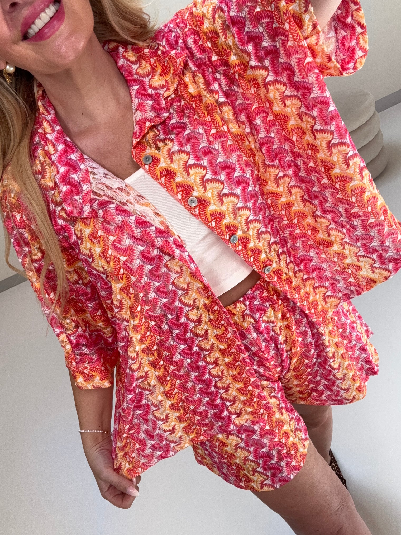 Sommer Shorts SUMMER HOT gelb/peach/rot