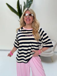 Statement Shirt dunkelblau/weiß  C’est la vie Paris