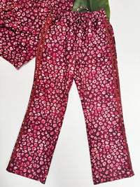 Butterstoff Hose LEO LOUNGE burgundy/rosa