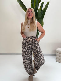 Stylische Barrel Hose LEO MYSTIQUE greige/grau mit Tunnelzug