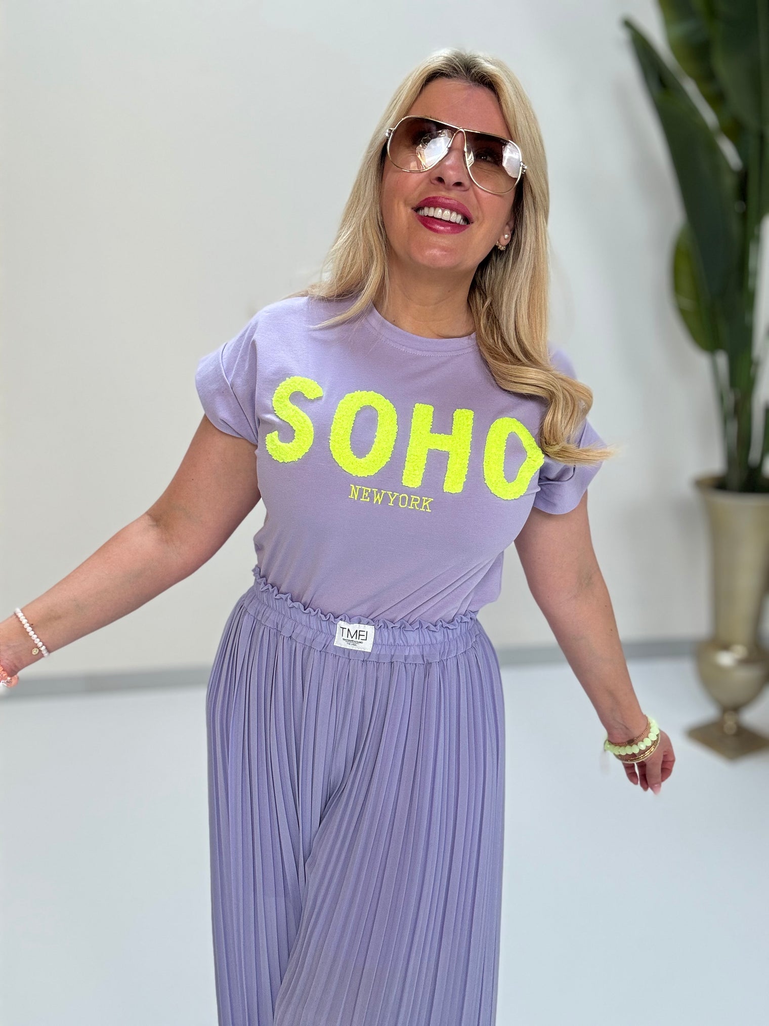 Statement Shirt flieder SOHO hot gelb