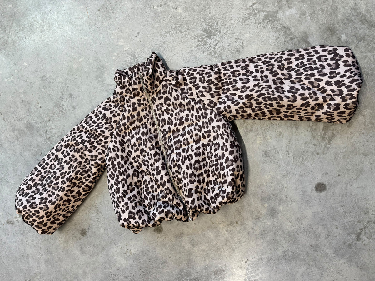 Jacke PUFFY POWER mit Reißverschluss taupe Leo