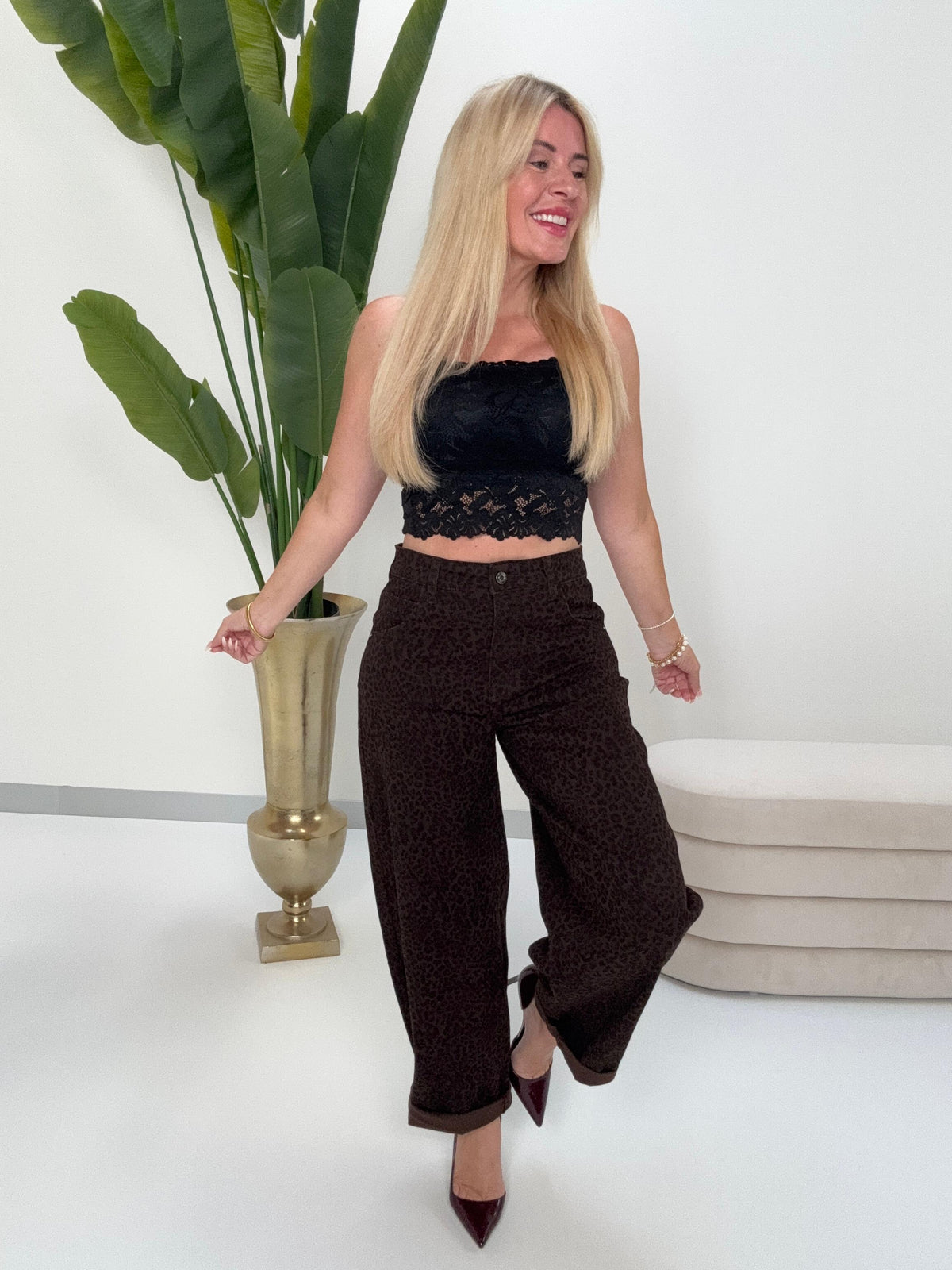 Stretch Barrel Jeans DARK CHOCOLATE LEO