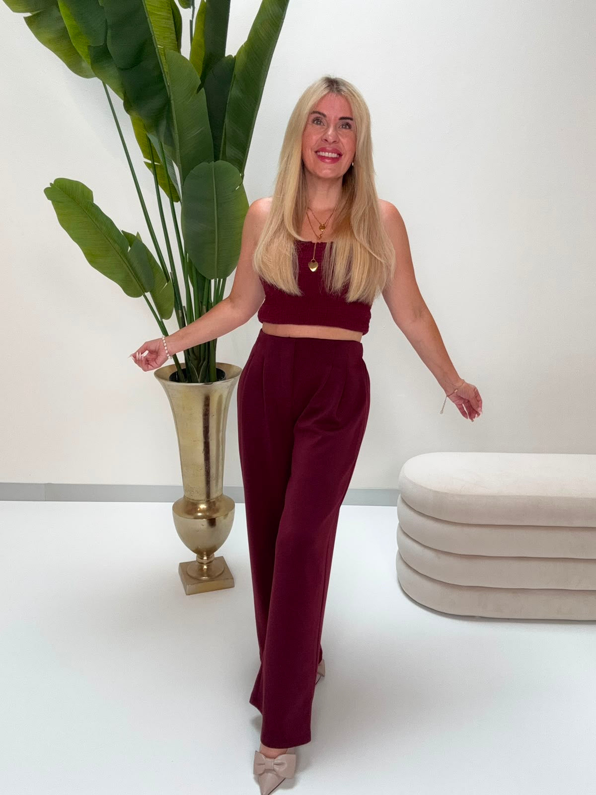 Butterstoff Hose burgundy