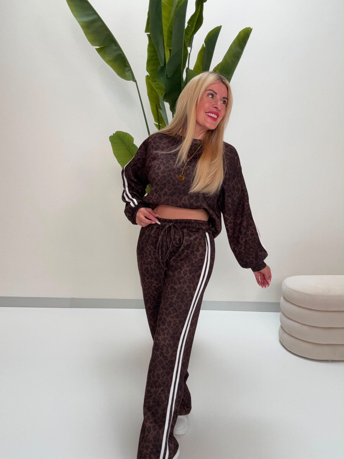 Butterstoff Hose LEO LOUNGE braun/schwarz