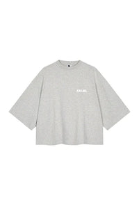 KARO KAUER T-SHIRT CROPPED GREY MELANGE