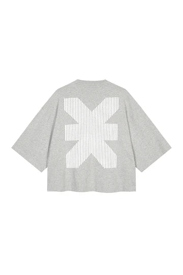 KARO KAUER T-SHIRT CROPPED GREY MELANGE