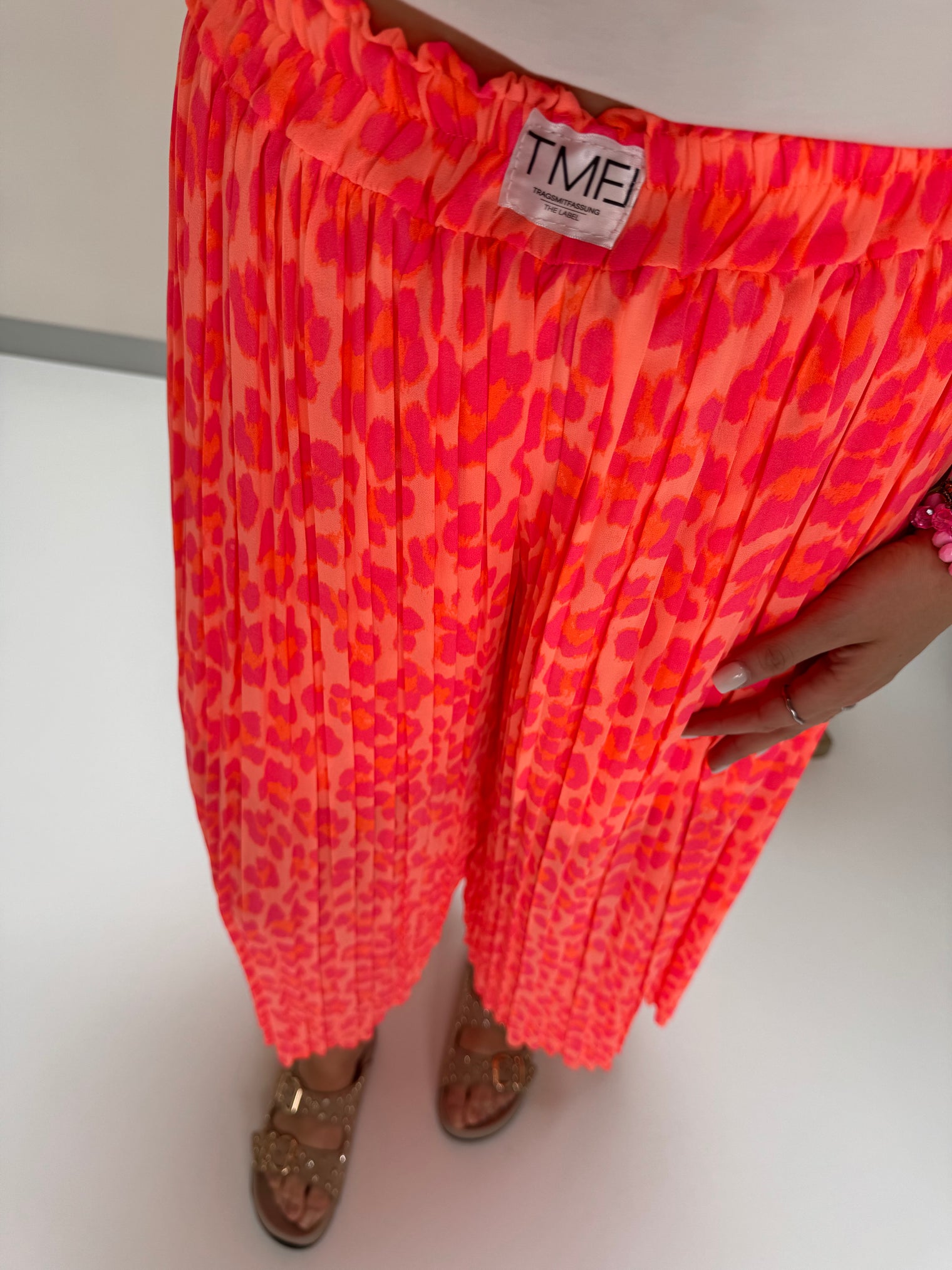 Signature Plisseehose apricot LEO POWER pink/orange