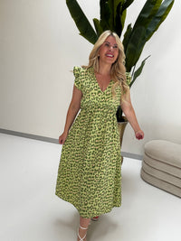 Signature Boho Musselin Kleid hellgrün LEO POWER grün/peach