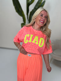 Statement Sweatshirt peach/pink CIAO LEO gelb