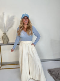 Stretchy Cashmere Langarmshirt blau