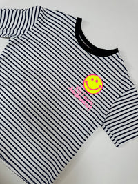 Gestreiftes Baumwoll Shirt KEEP IT SIMPLE weiß/dunkelblau