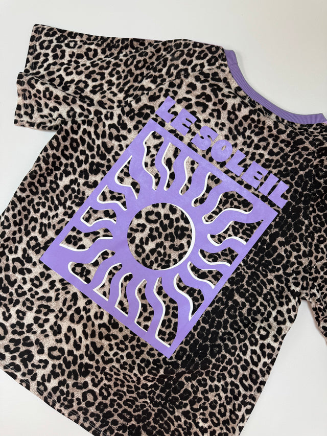Statement Shirt leo LE SOLEIL FLIEDER mit seitlichen Streifen
