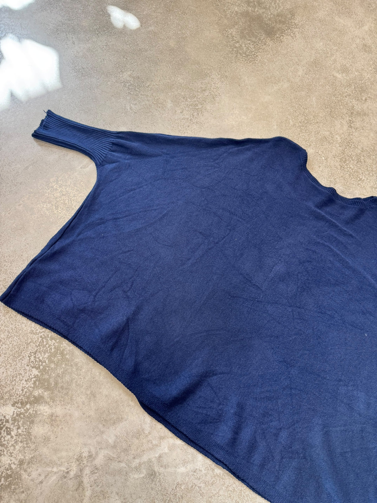 Fledermauspullover Feinstrick navy