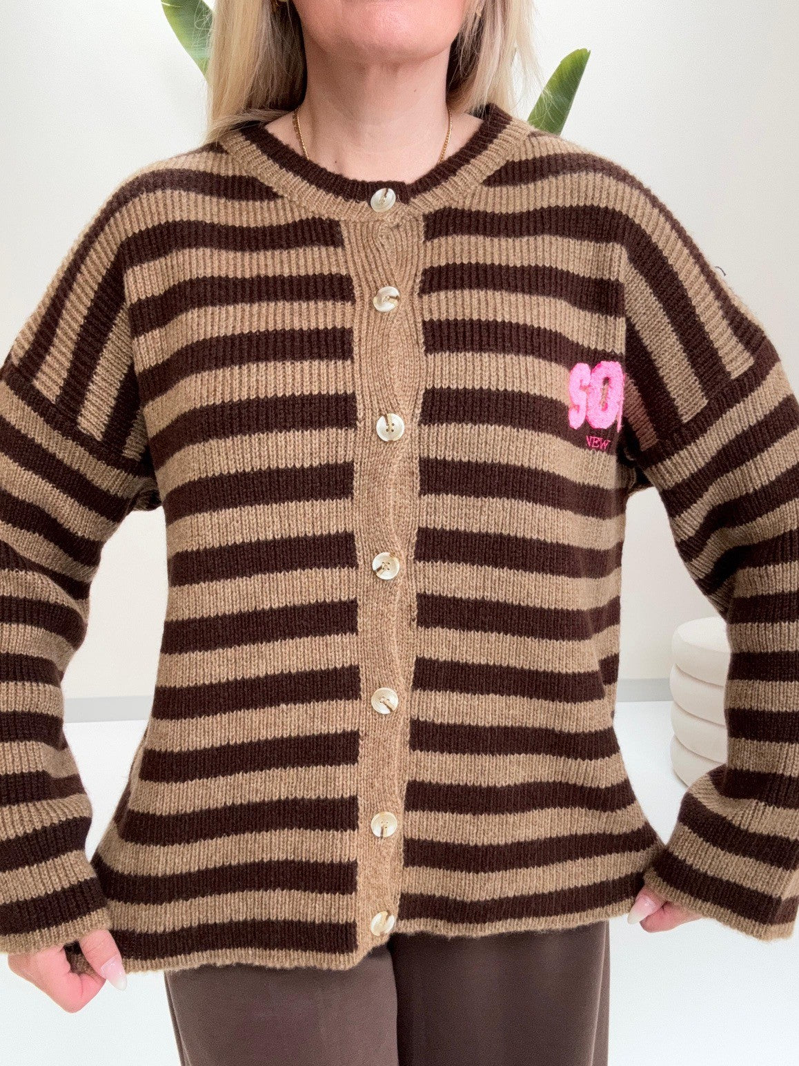 Strickjacke SOHO hellbraun/braun