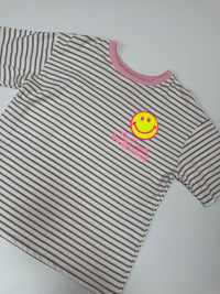 Gestreiftes Baumwoll Shirt KEEP IT SIMPLE weiß/beige