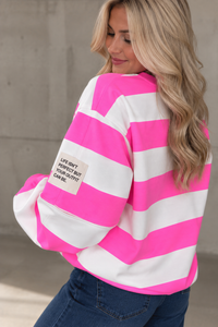 Butterstoff Sweater PERFECT OUTFIT pink/weiß