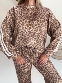 Butterstoff Sweater LEO LOUNGE hellbraun/braun