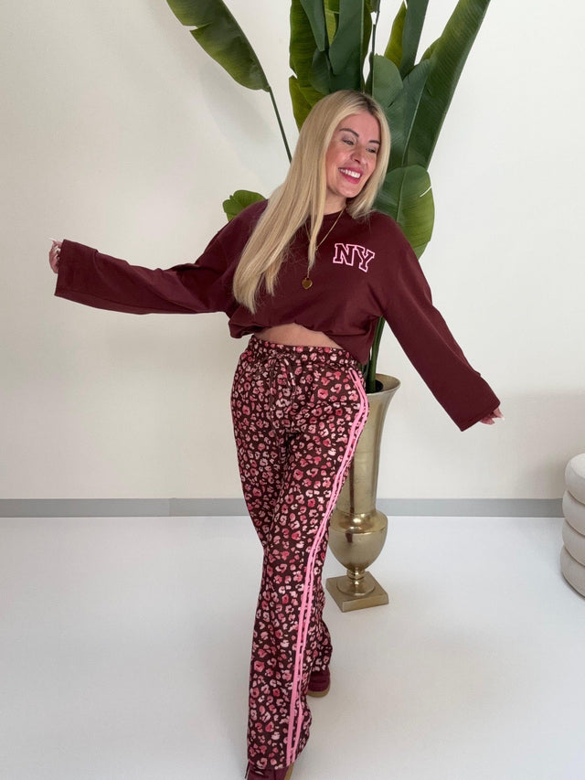 Butterstoff Hose LEO LOUNGE braun/pink