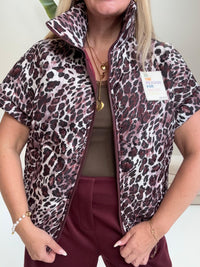 Wattierte Puffy Zipper Weste BE THE REASON FOR SMILES TODAY Leo burgundy