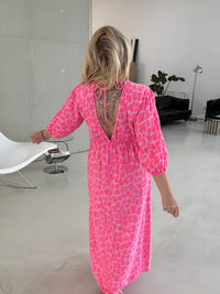 Musselin Kleid rosa LEO POWER hotpink/altrosa langarm