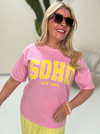 Statement Shirt rosa SOHO gelb