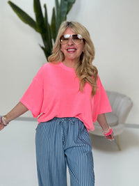 Sweatshirt kurzarm BEACH hotpink