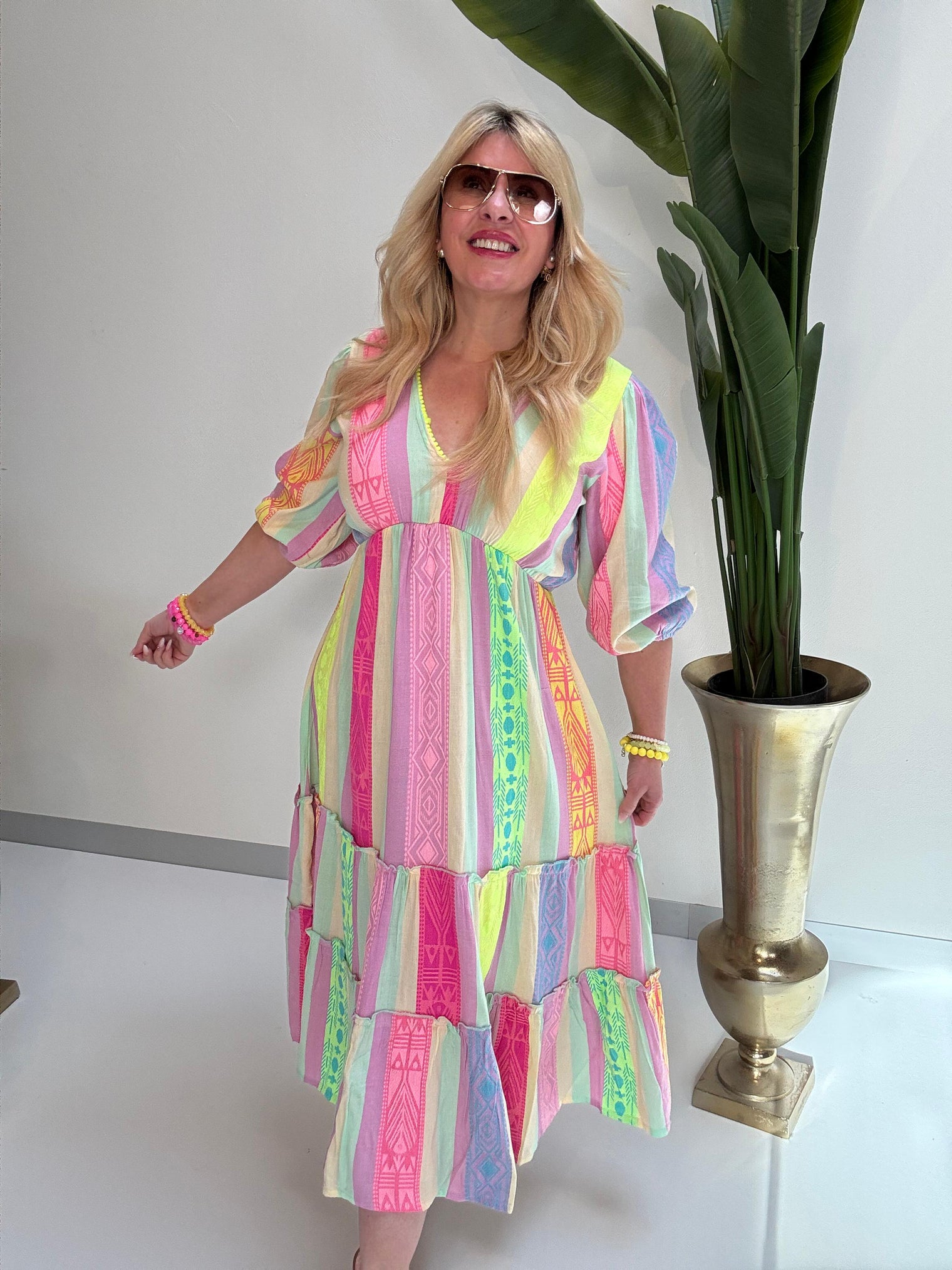 BOHO Kleid lang STYLE multi
