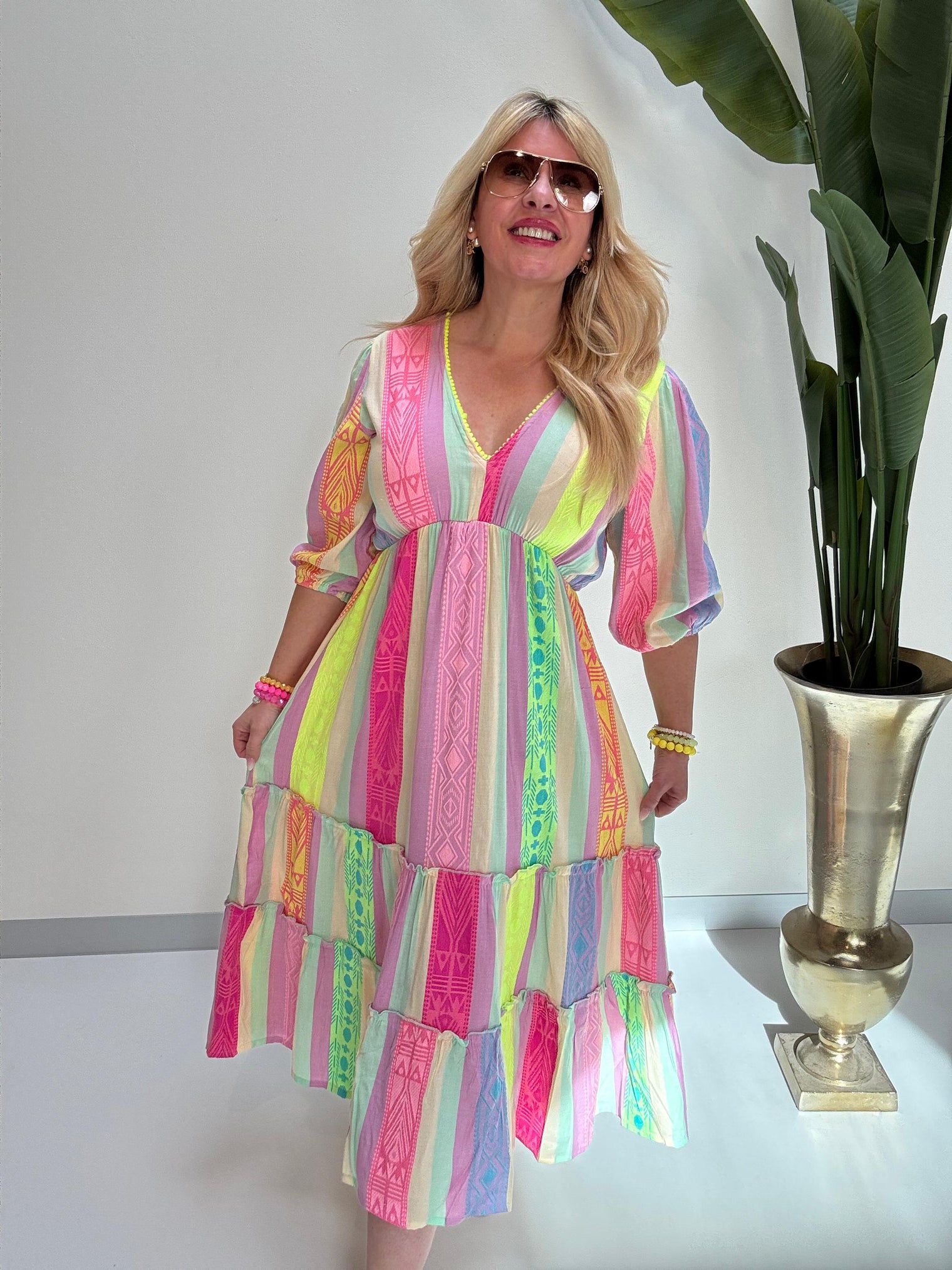 BOHO Kleid lang STYLE multi