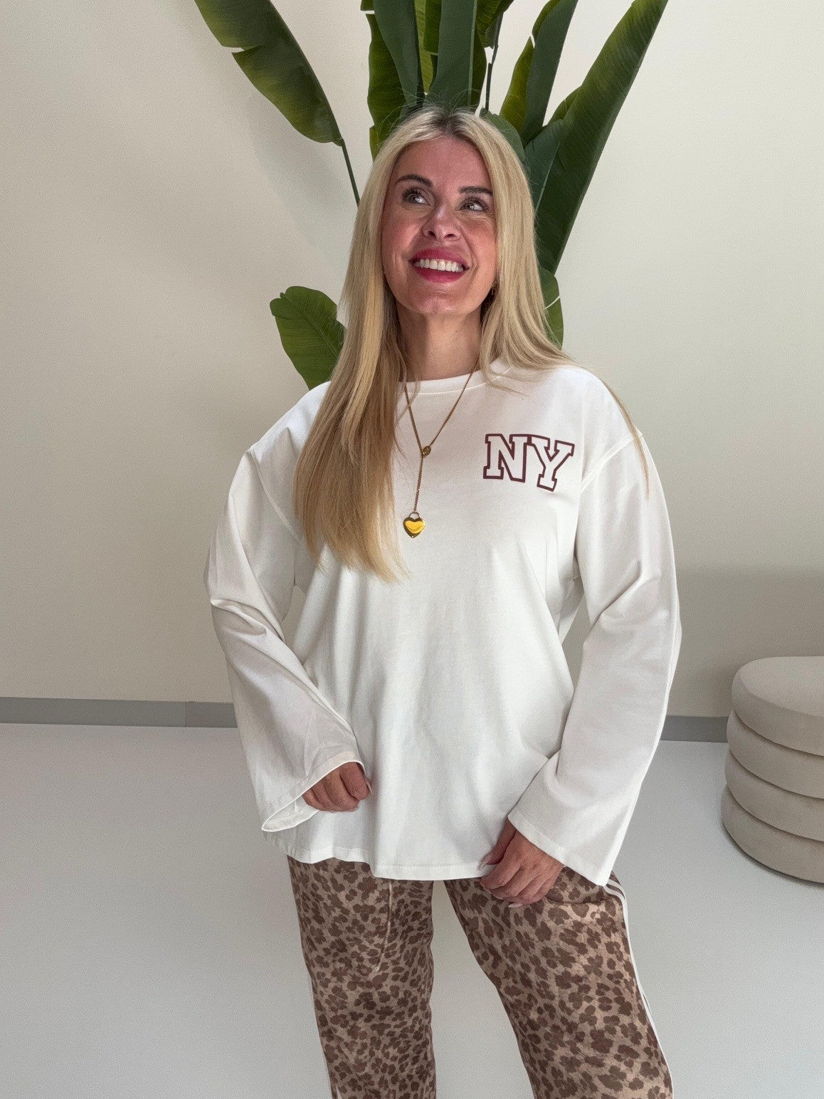 Statement Sweater weiß NEW YORK