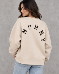 Sweater mit Rückenprint Mommy beige