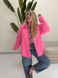 Hemd Jacke FLUFFY PINK mit Druckknöpfen